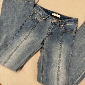 Garage Low Waisted Flare Wide Leg Jeans